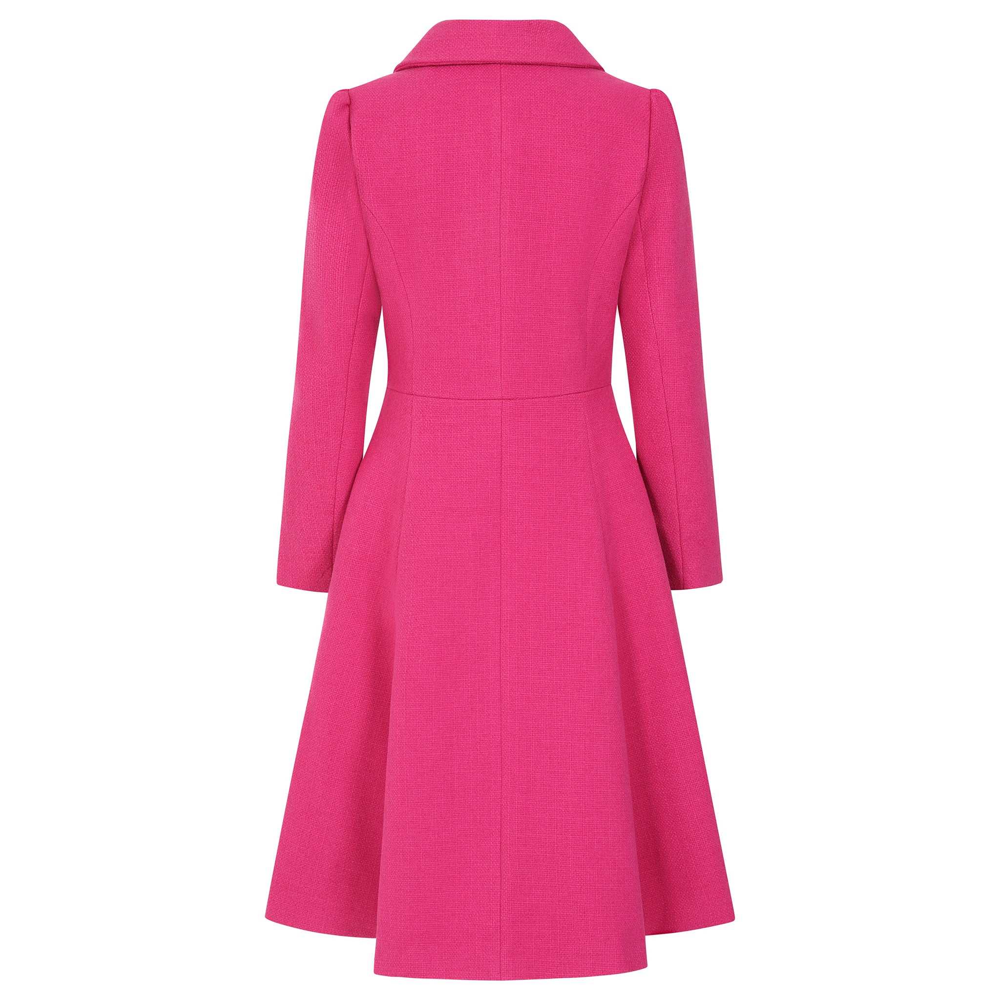 Hot Pink Button Through Swing Coat