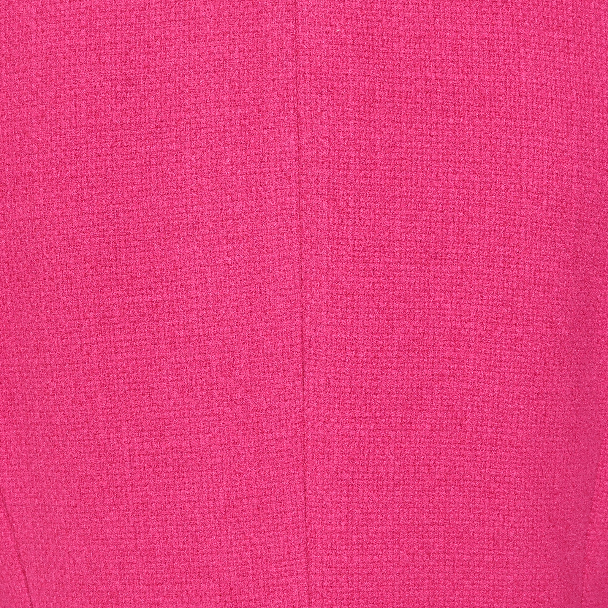 Hot Pink Button Through Swing Coat