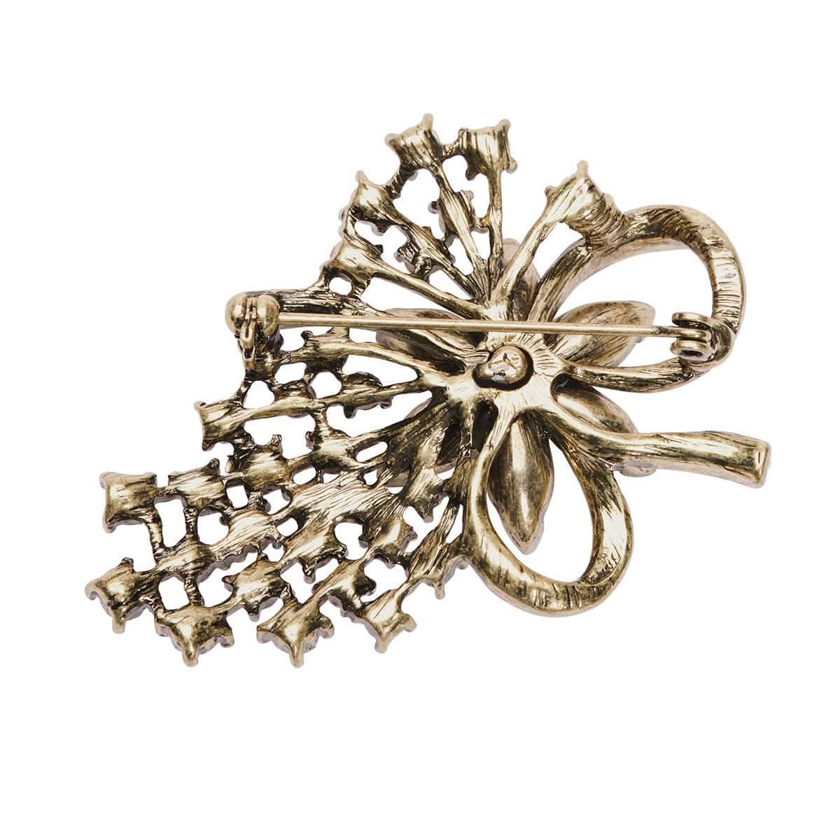 Miriam Haskell Flower Diamante Brooch