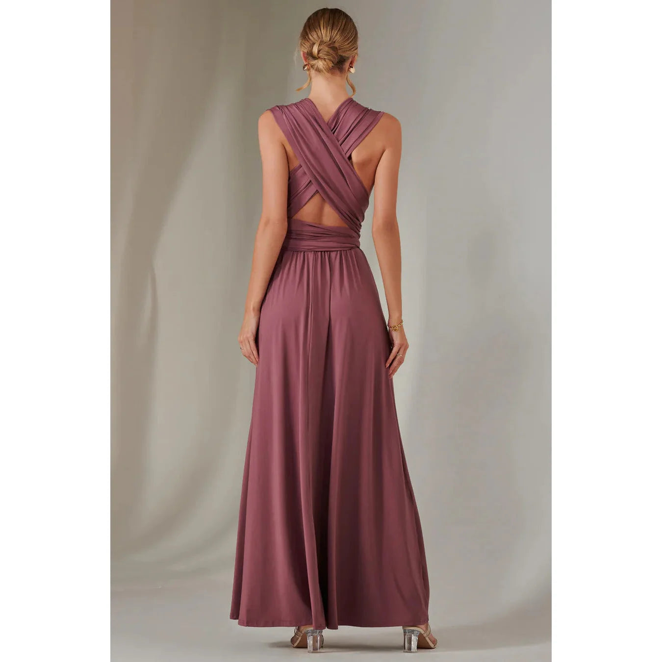 Jolie Moi Dusky Mauve Pink Multi Wear Bridesmaid Maxi Dress