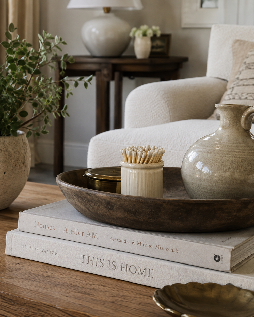 Natural Ridged Stoneware Match Striker Pot