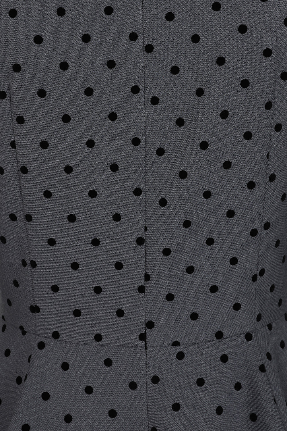 1950s Vintage Style Grey Polka Dot Swing Dress with 3/4 Sleeves & Pockets