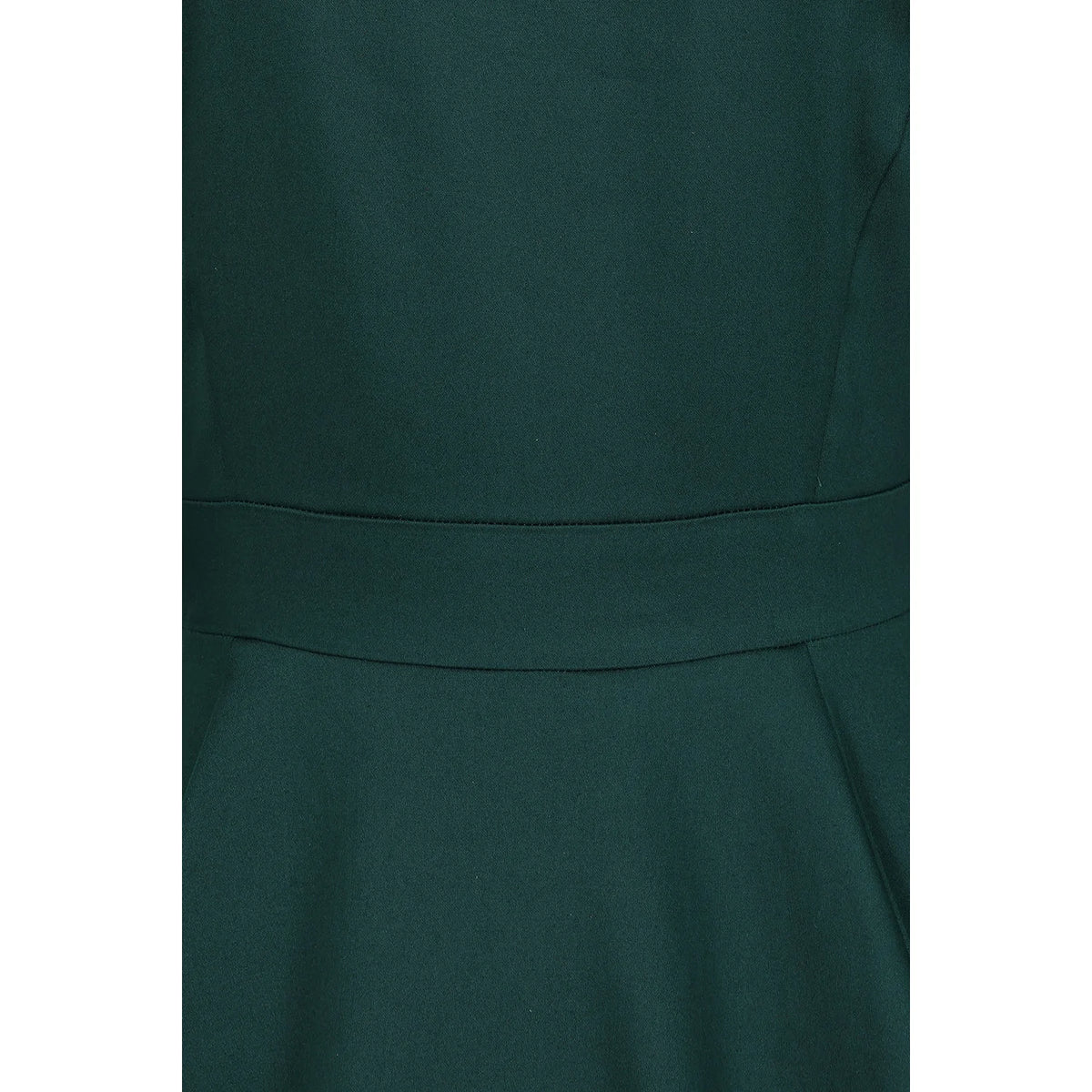 1950s Style Green Cotton Tea Dress with Lapel Collar.