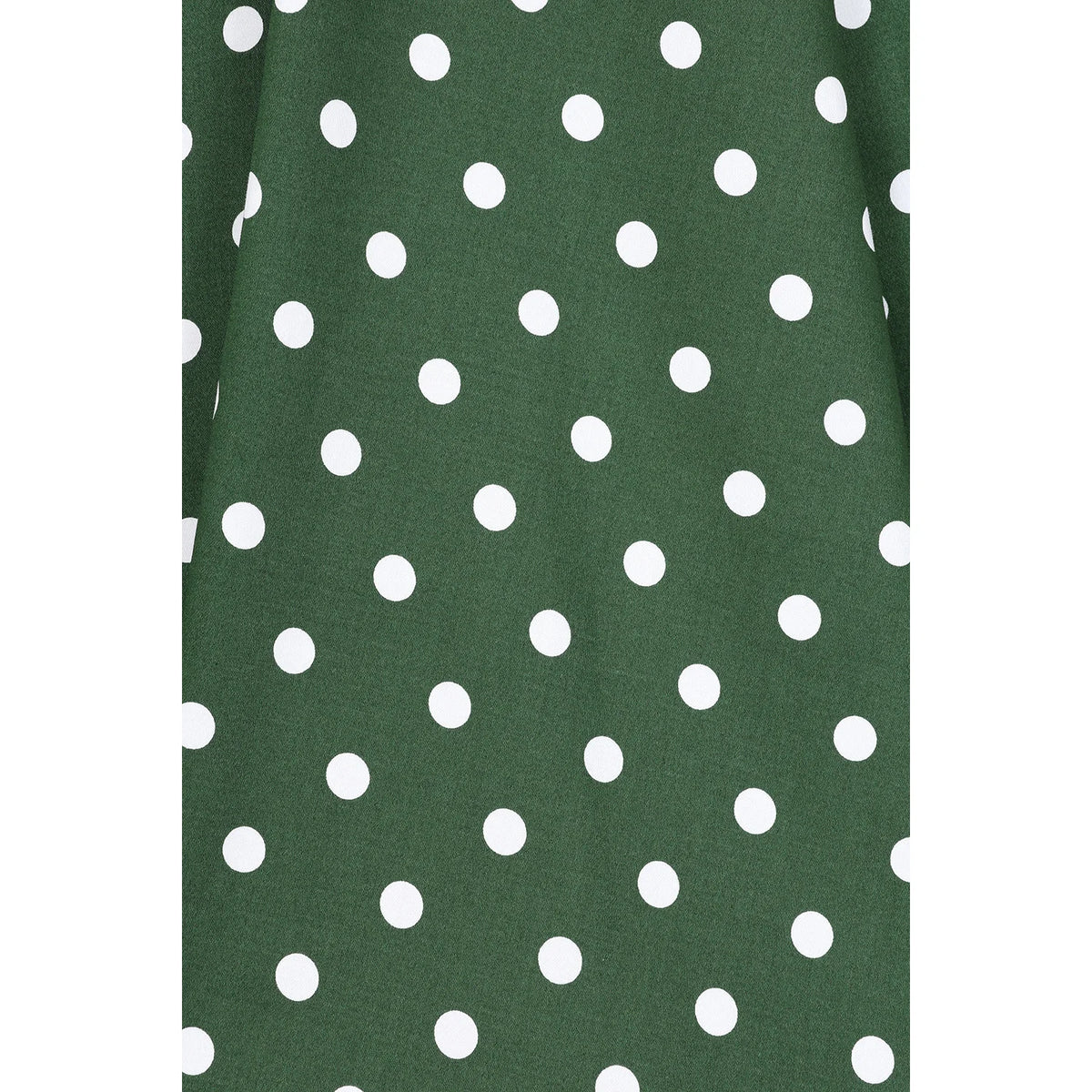 1950s Style Green Polka Dot Cotton Swing Dress with 3/4 Sleeves & Pockets