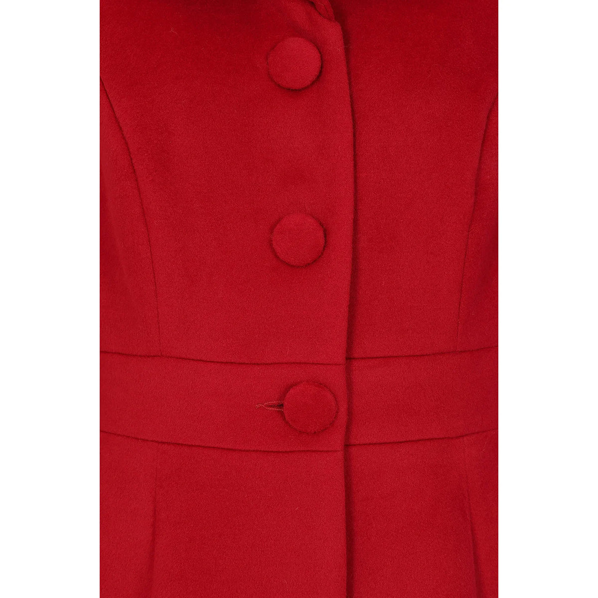 1940s Vintage Style Red Swing Coat with Pointed Collar