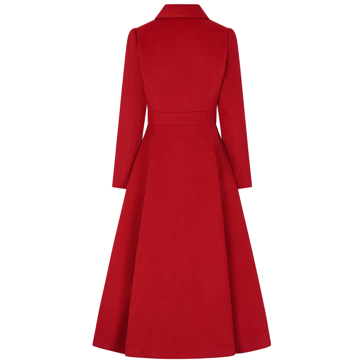1940s Vintage Style Red Swing Coat with Pointed Collar