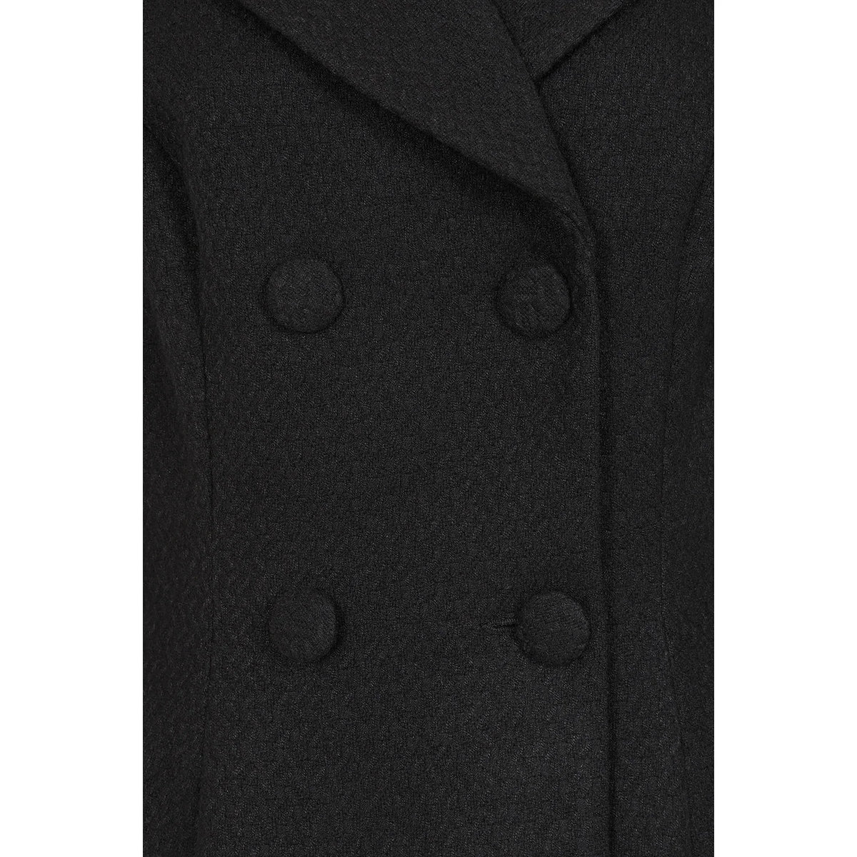1950s Vintage Style Black Double Breasted Swing Coat