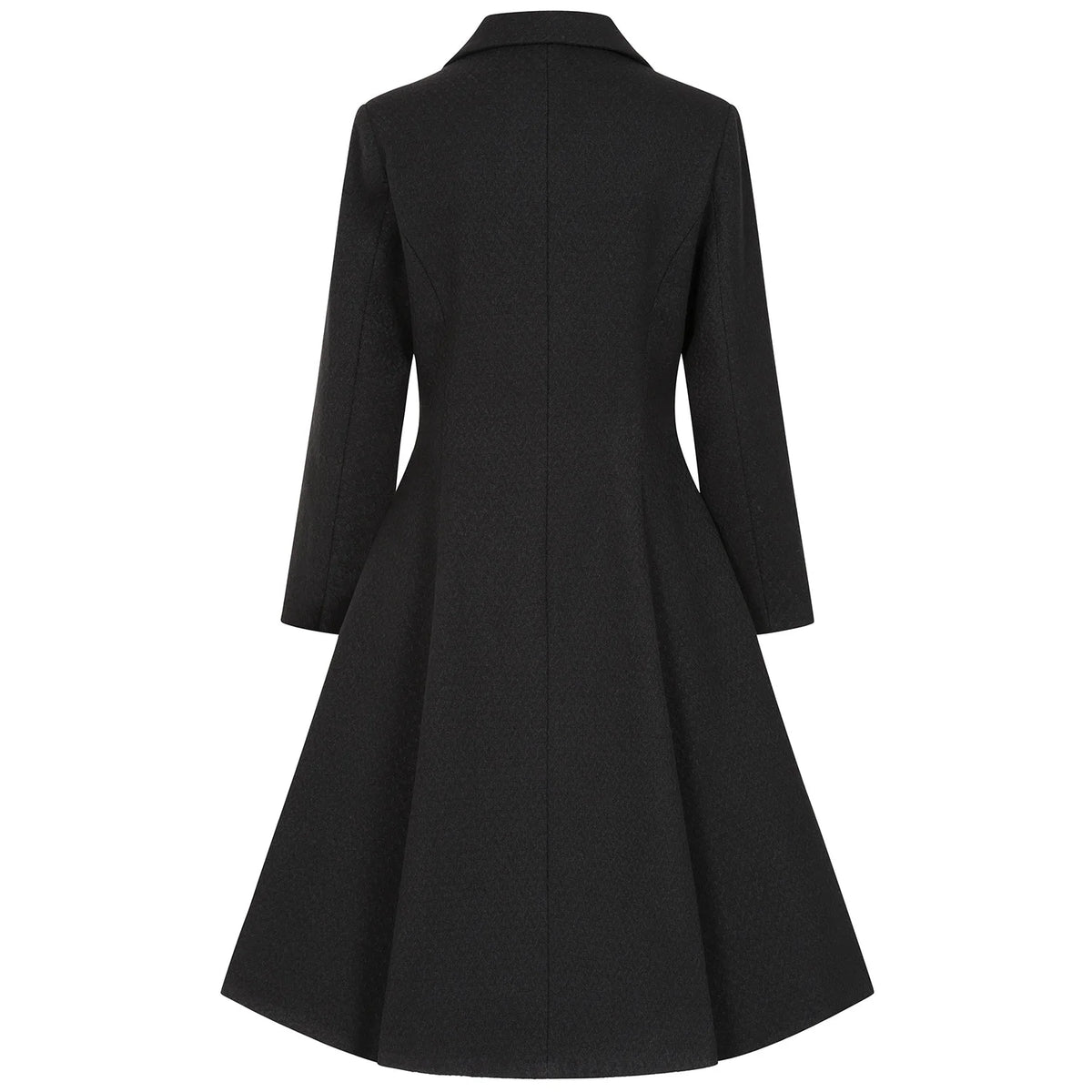 1950s Vintage Style Black Double Breasted Swing Coat