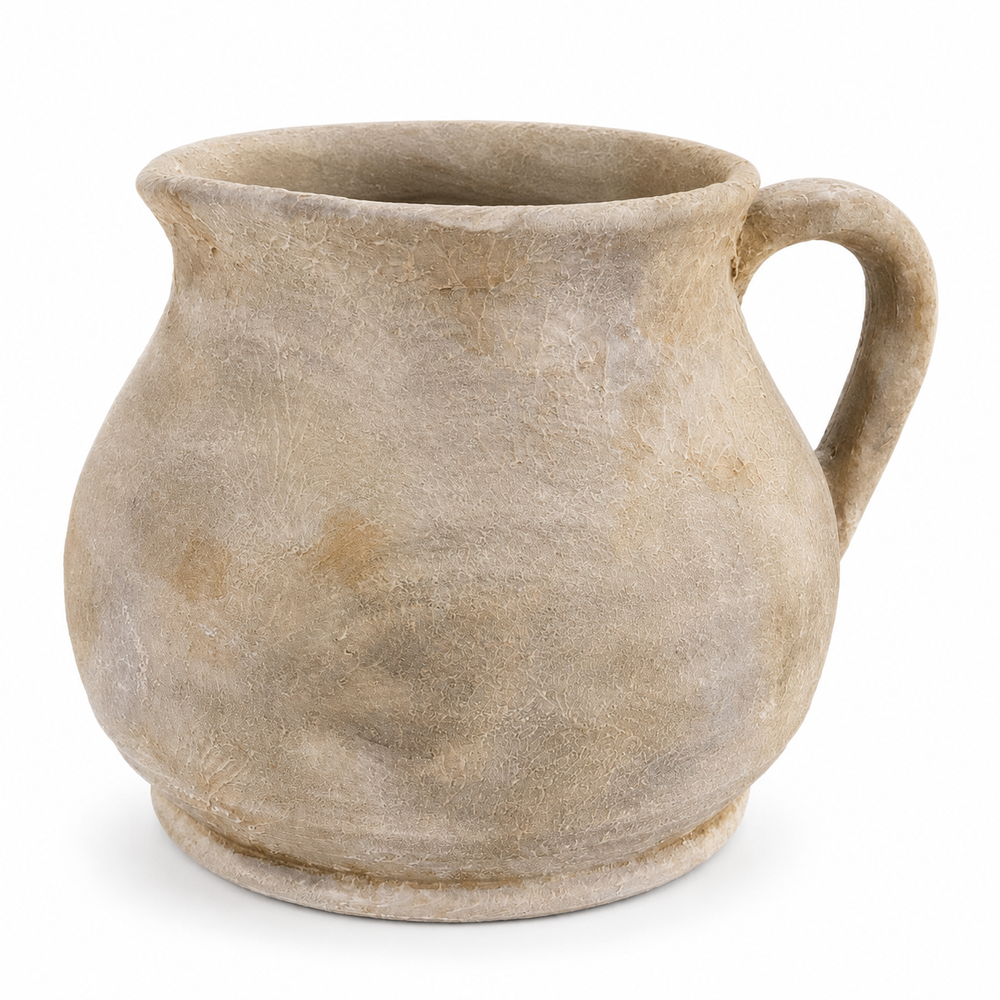 Aged Charcoal Terracotta Jug Vase
