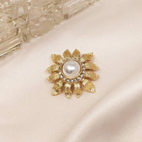 Sunflower 50s Pearl and Gold brooch - Pretty Kitty Fashion