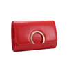 Red Cut-Out Shape Clasp Detail Clutch Handbag
