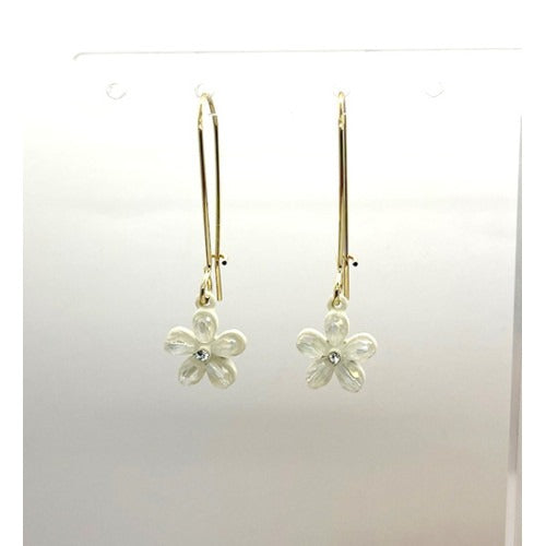 Pretty Ivory Flower Drop Earrings