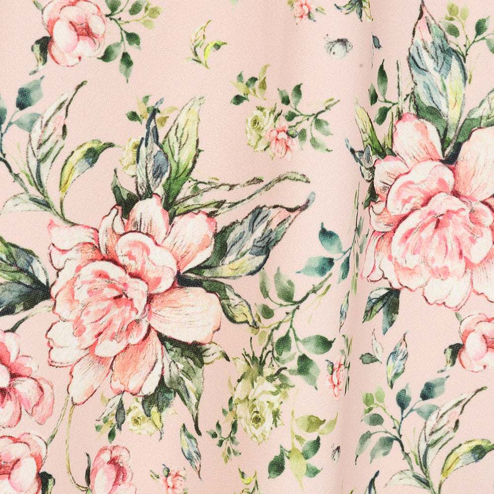 Vintage Pink Floral Audrey Hepburn Style Sleeveless 50s Swing Dress