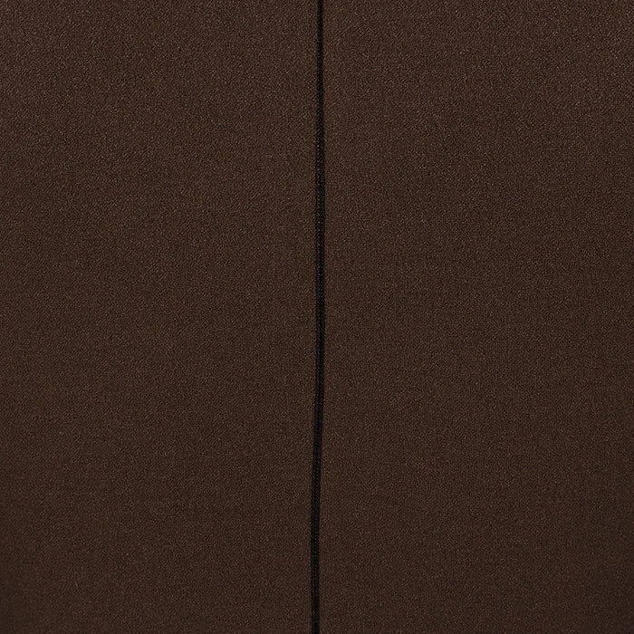 Chocolate Brown 3/4 Sleeve Deep Bodycon Ruched Waist Wiggle Dress