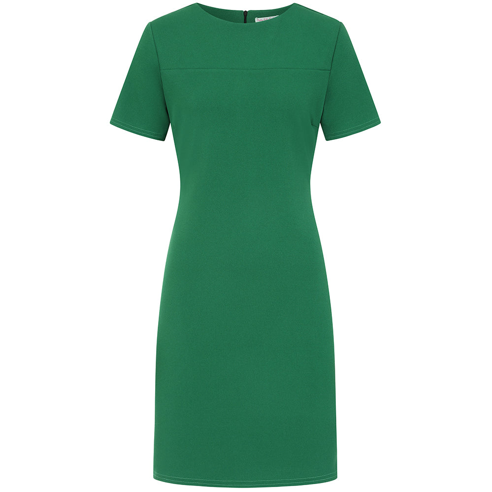 Emerald Green Short Sleeve 1940s Shift Dress