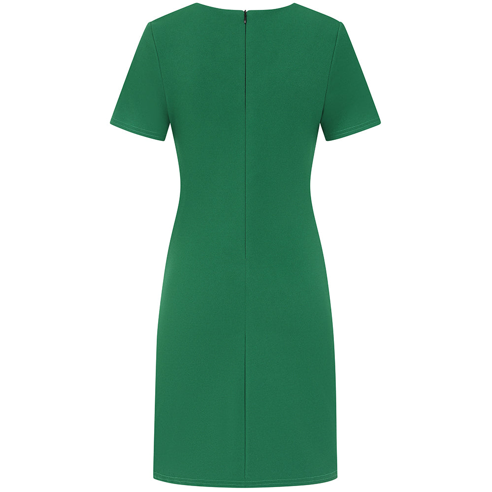 Emerald Green Short Sleeve 1940s Shift Dress