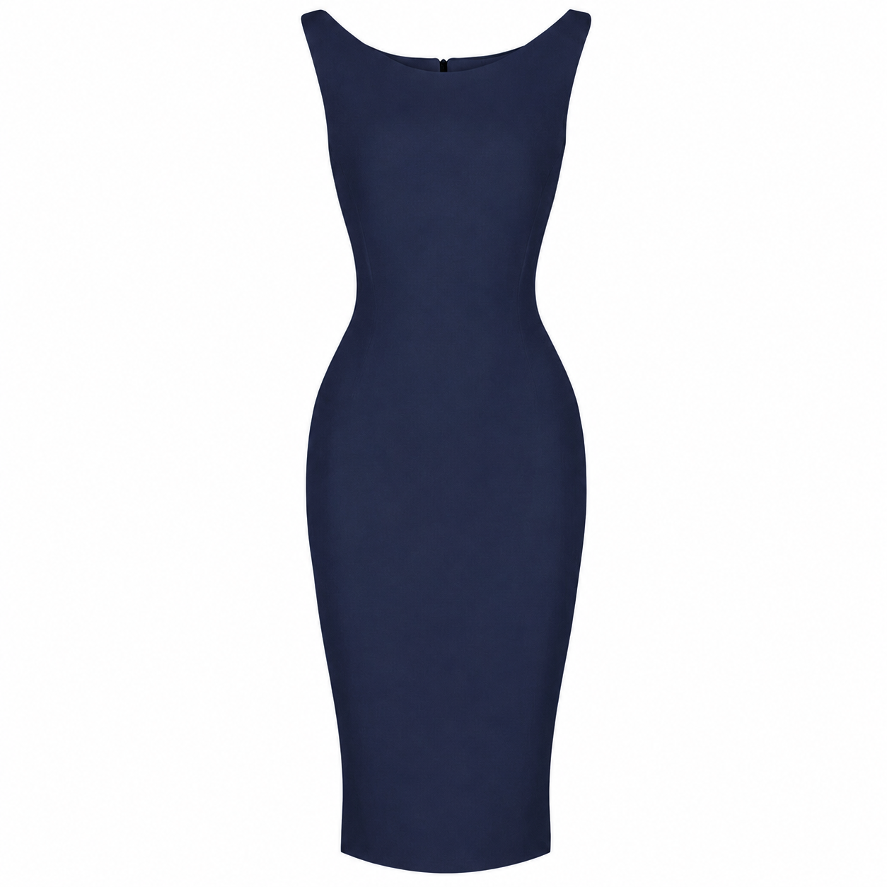 Navy Blue 40s Bodycon Sleeveless Hollywood Wiggle Dress