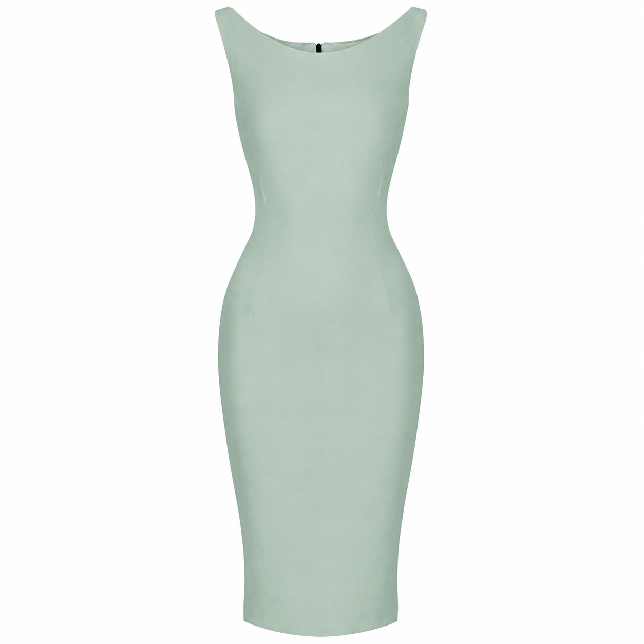 Sage Green 40s Bodycon Sleeveless Hollywood Wiggle Dress