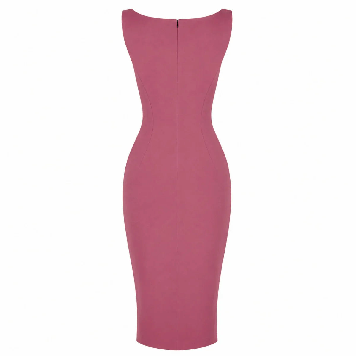 Raspberry Pink 40s Bodycon Sleeveless Hollywood Wiggle Dress