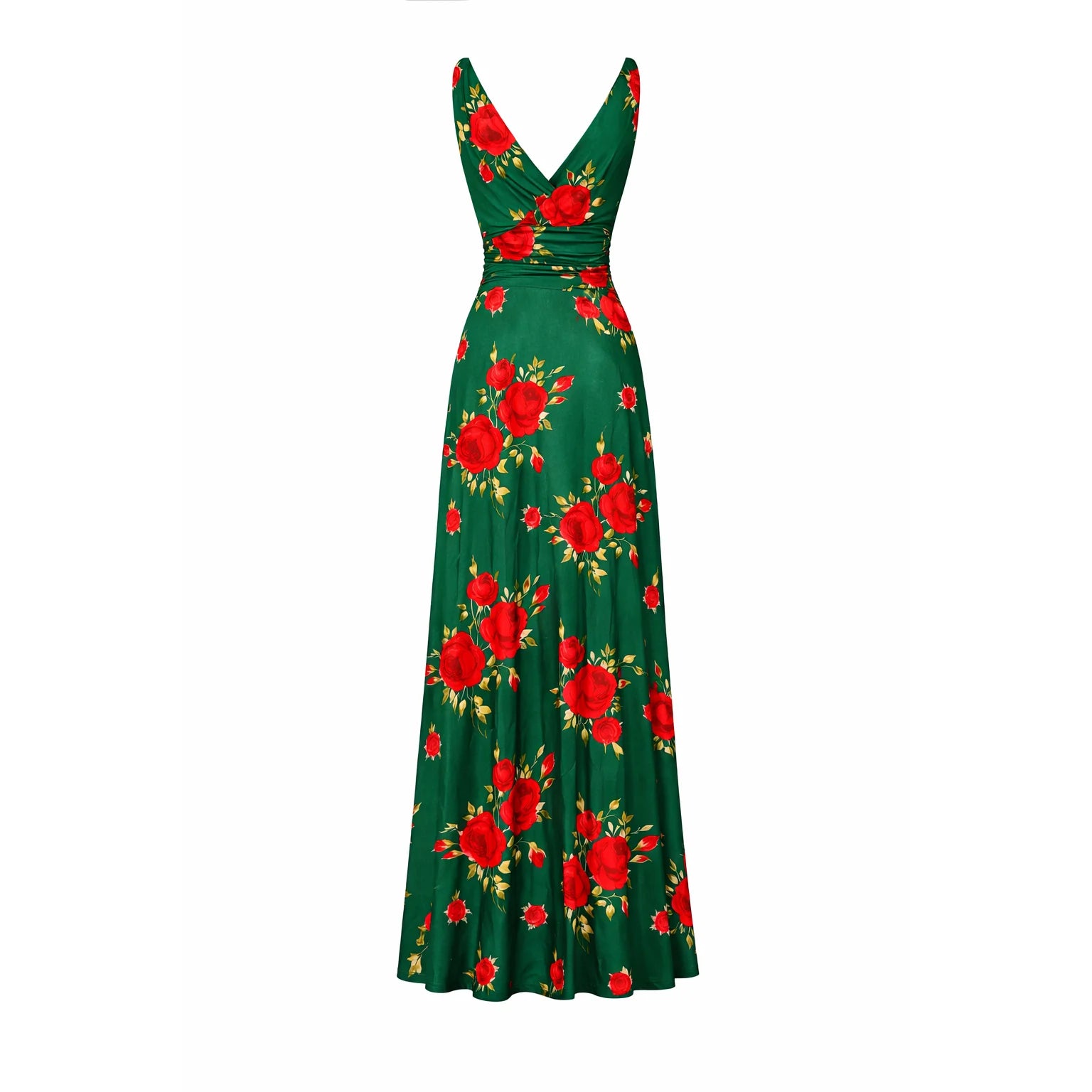 Green Floral Print Slinky Summer Maxi Dress Pretty Kitty Fashion Green Floral Print Slinky Summer Maxi Dress Pretty Kitty Fashion