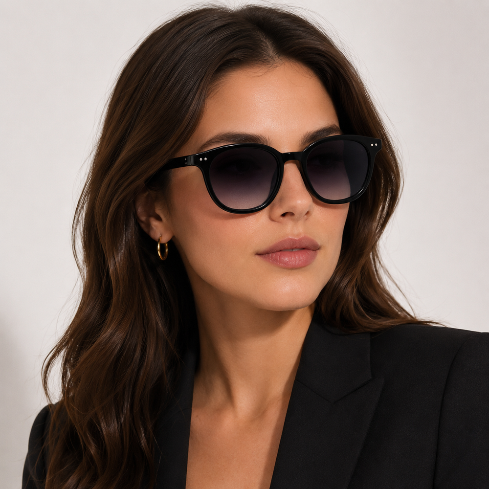 Black 1940s Style Vintage Sunglasses