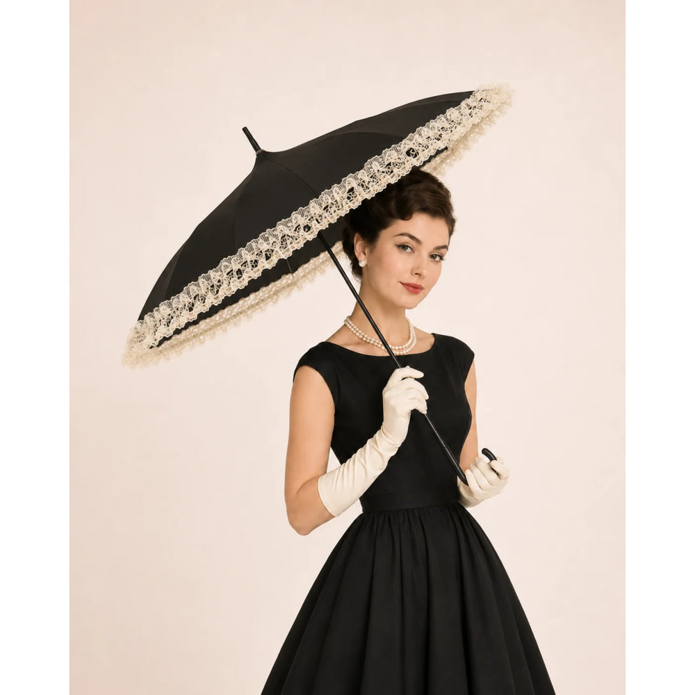 Black Pagoda Lacy Umbrella