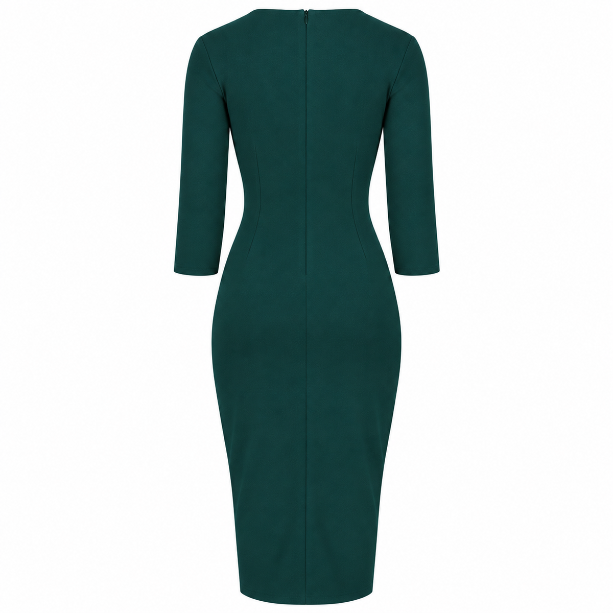 Forest Green 3/4 Sleeve Sweetheart Neckline Bodycon Wiggle Pencil Dress