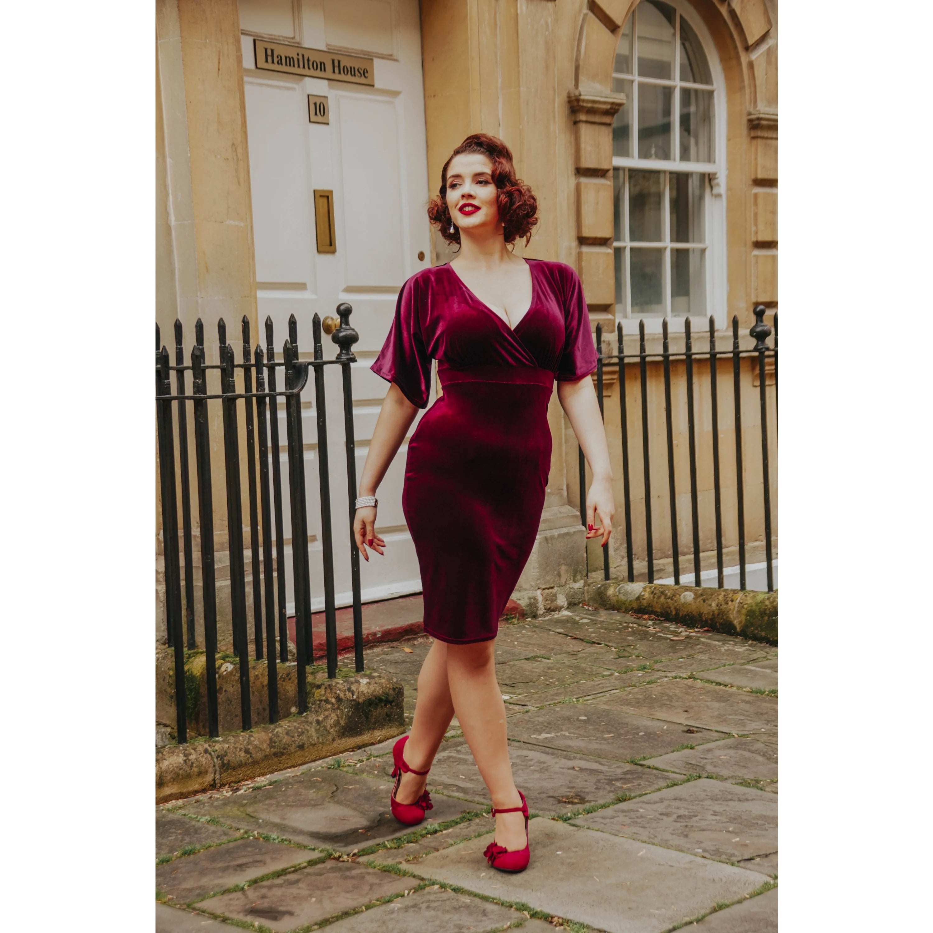 Wine Red Claret Velour Half Batwing Sleeve Crossover Top Wiggle Dress – Pretty Kitty Fashion