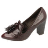 Burgundy Red Vintage Tassel Court Shoes
