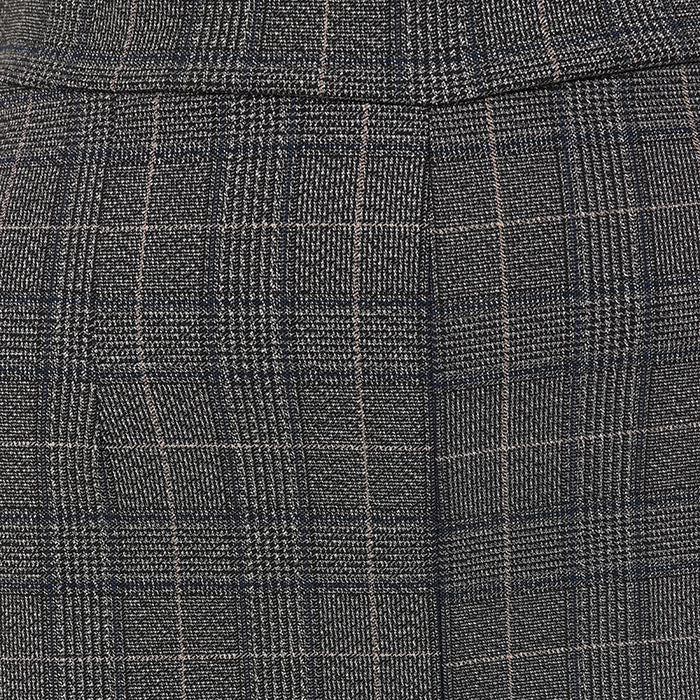 High Waistband Grey Check Flared Trousers