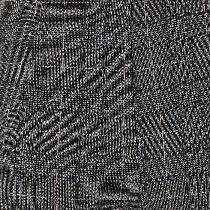 High Waistband Grey Check Flared Trousers