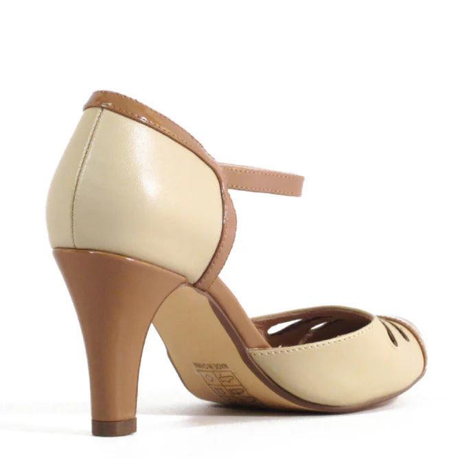 Chelsea Crew Tan Nude Retro Strap Heel Shoes