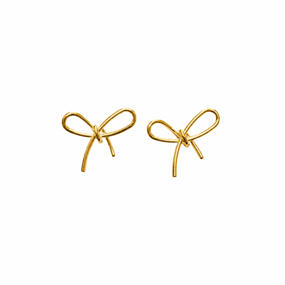 Contemporary Gold-Tone Bow Earrings