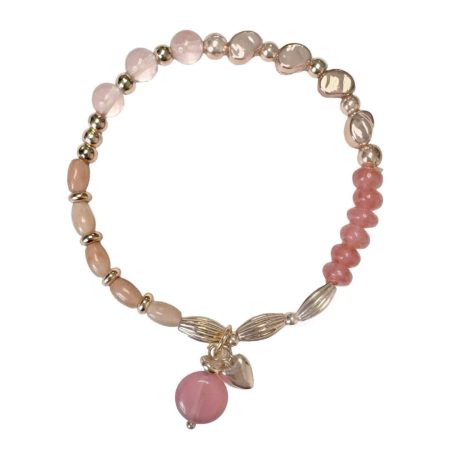 Summer Pinks Beaded Rose-Gold Tone Bracelet