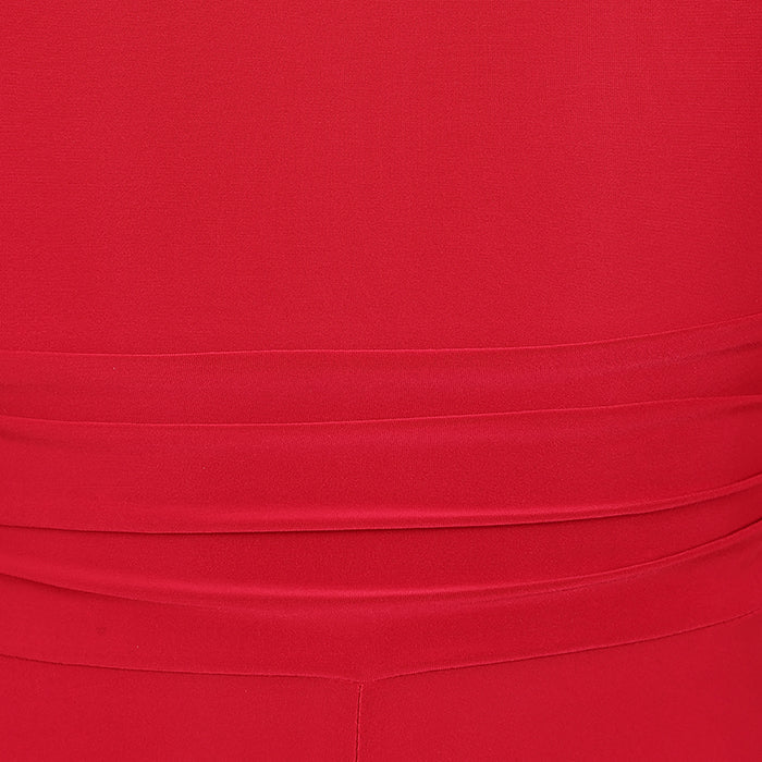 Red 3/4 Sleeve Wrap Top Vintage Swing Dress