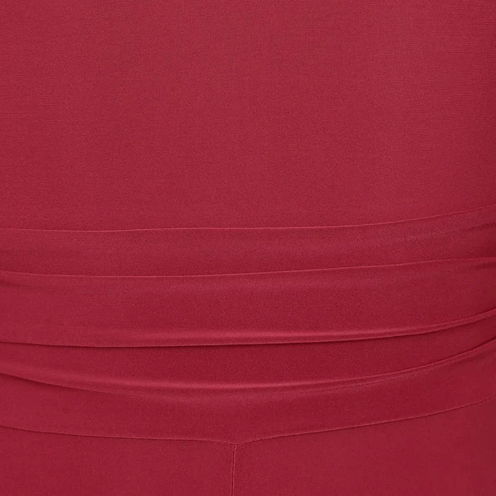 Red 3/4 Sleeve Wrap Top Vintage Swing Dress