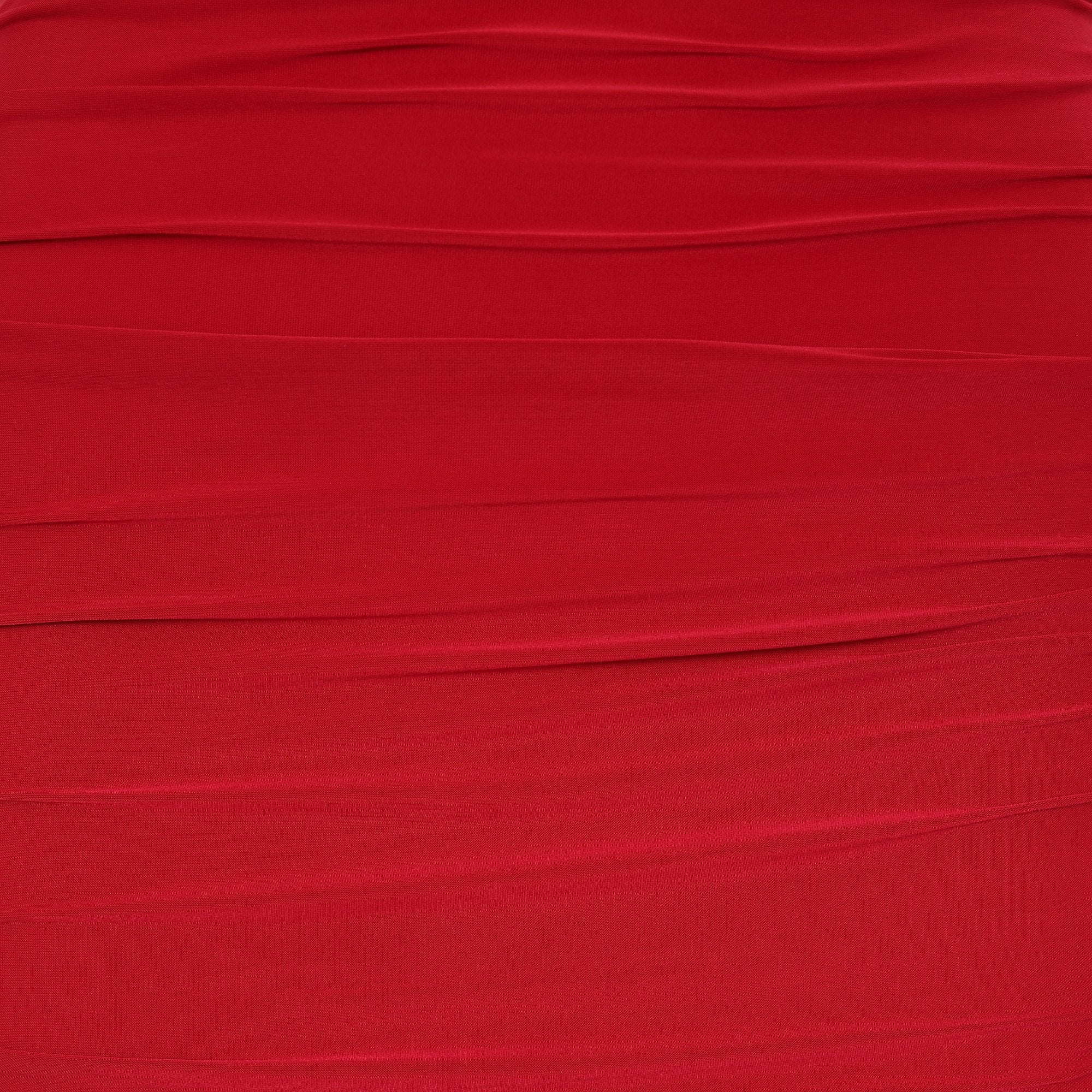 Red Soft Touch Pencil Bodycon Wiggle skirt