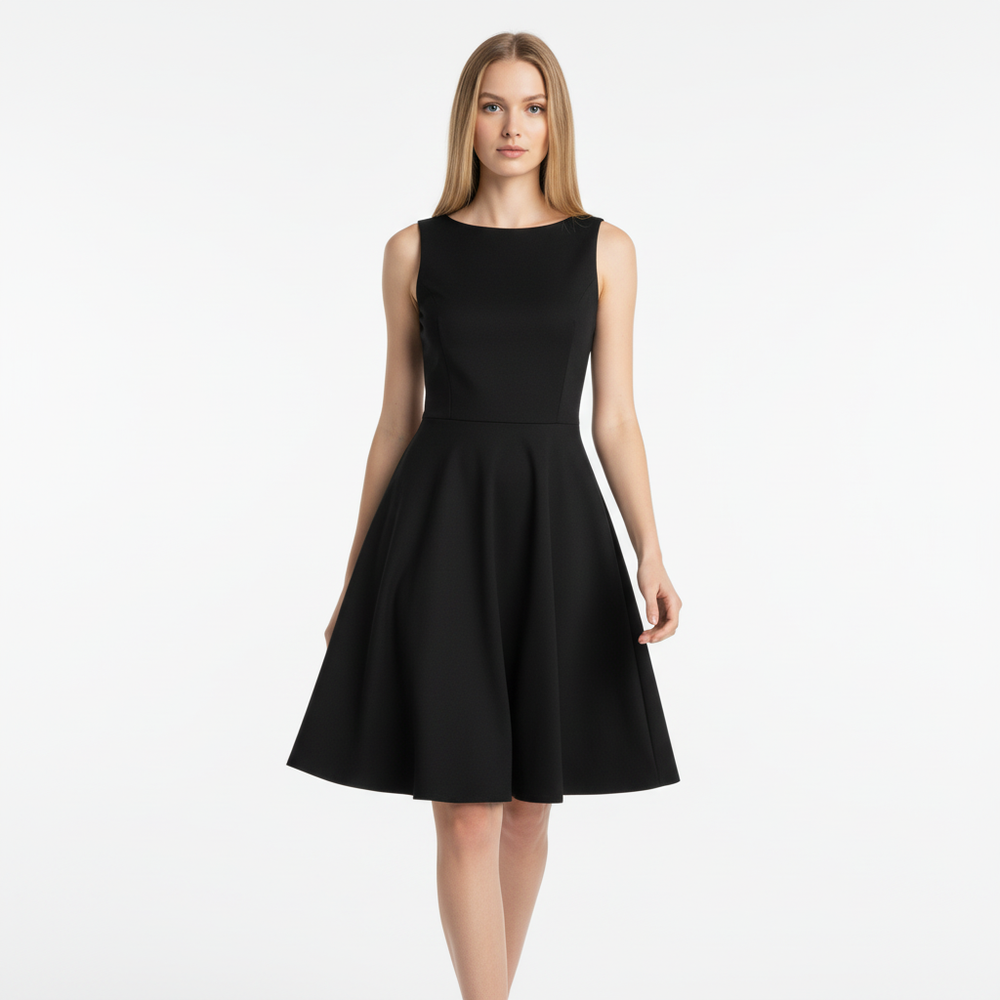 Black Audrey Style 1950s Swing Dress