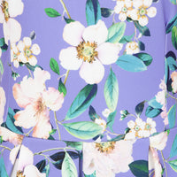 Summer Purple Floral Cap Sleeve Bardot Style 50s Swing Dress - Pretty Kitty Fashion