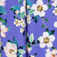 Summer Purple Floral Cap Sleeve Bardot Style 50s Swing Dress - Pretty Kitty Fashion