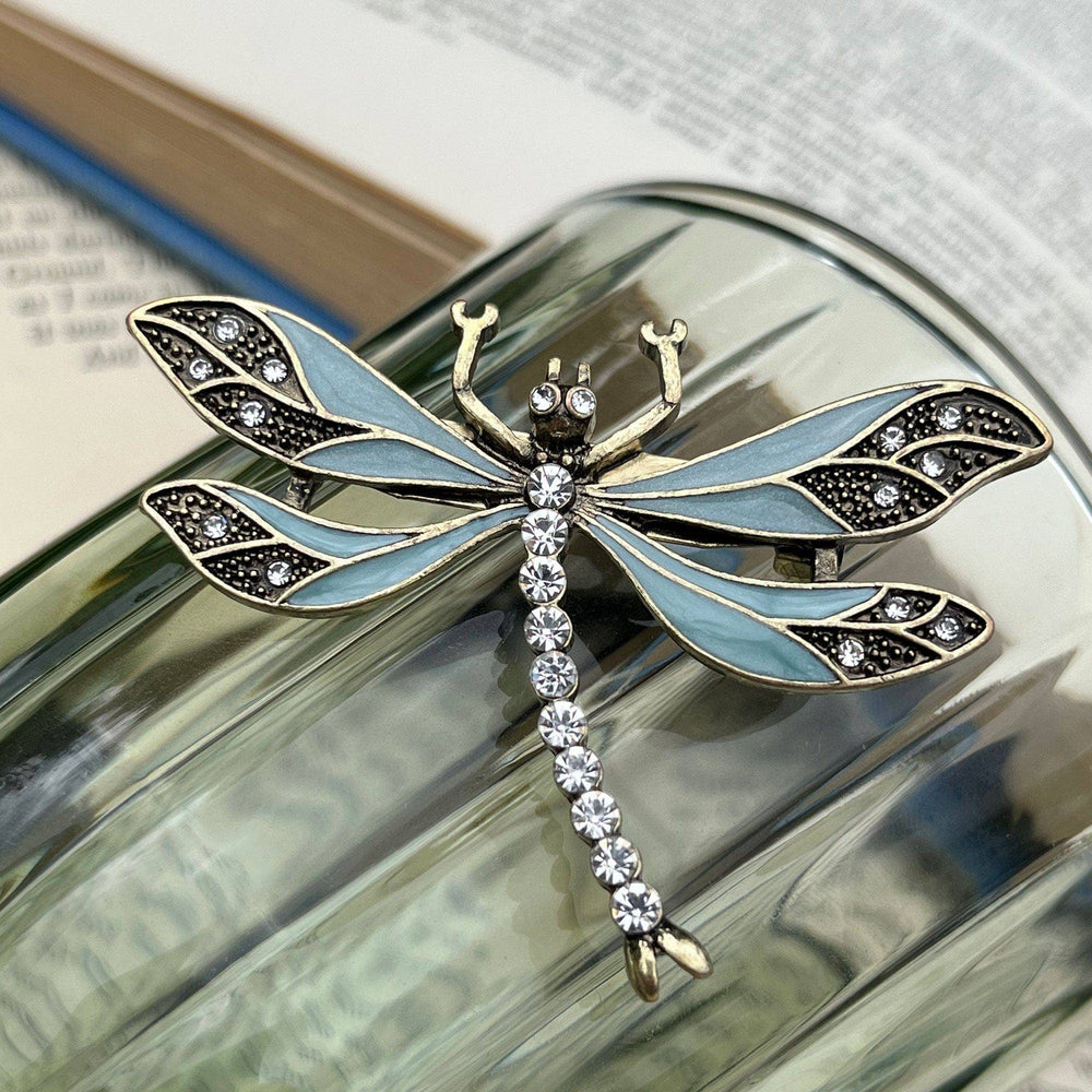 Dragonfly Brooch Duck Egg Green - Pretty Kitty Fashion
