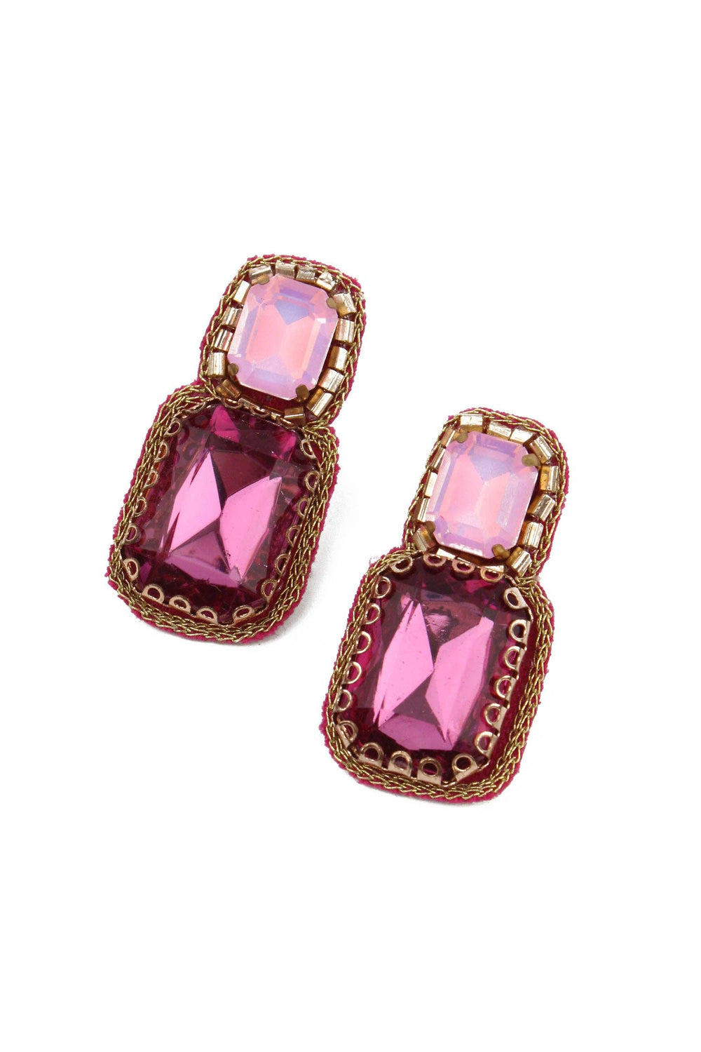 Pink Double Drop Earrings - Pretty Kitty Fashion