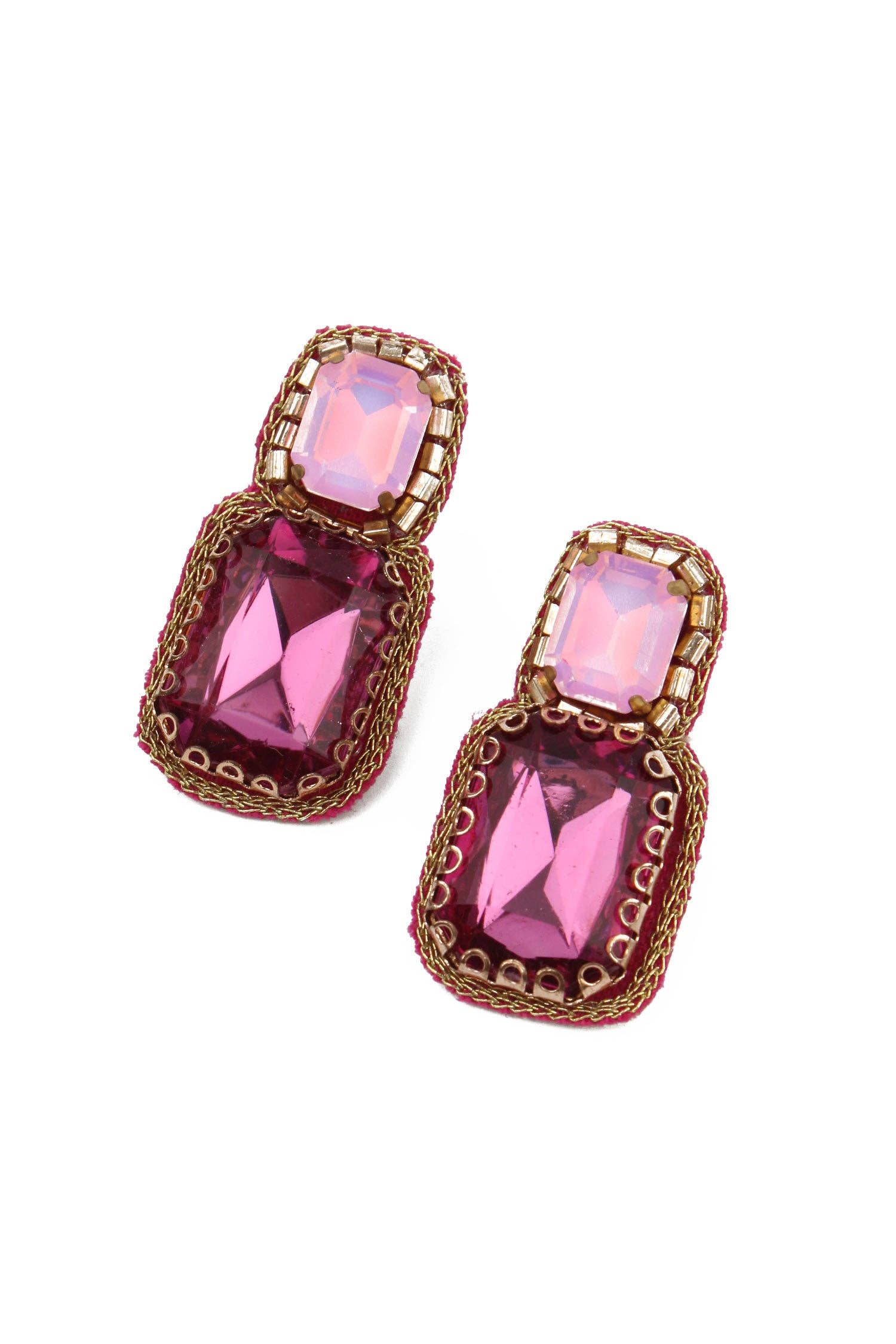 Pink Double Drop Earrings - Pretty Kitty Fashion