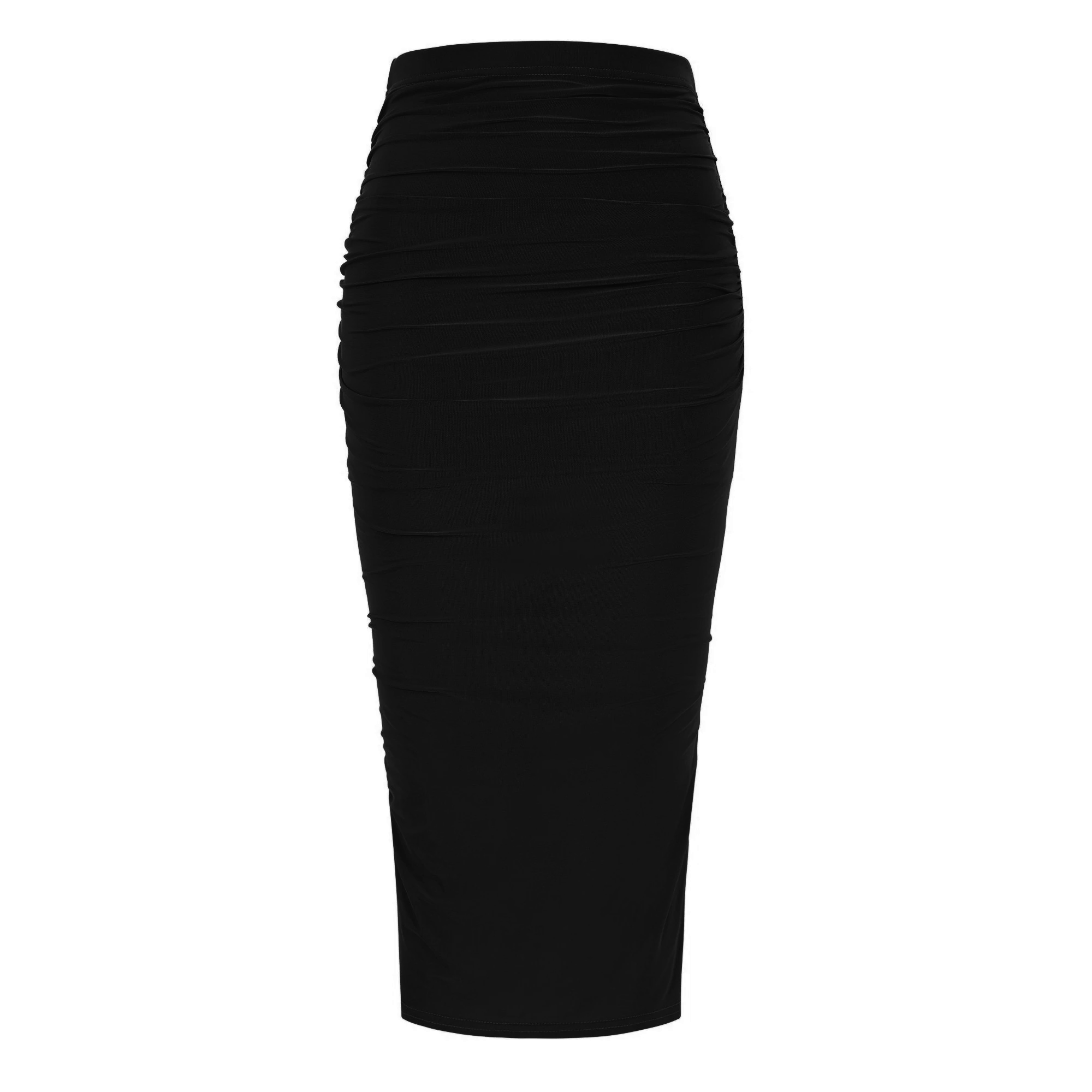 Black Soft Touch Bodycon Wiggle Pencil Skirt