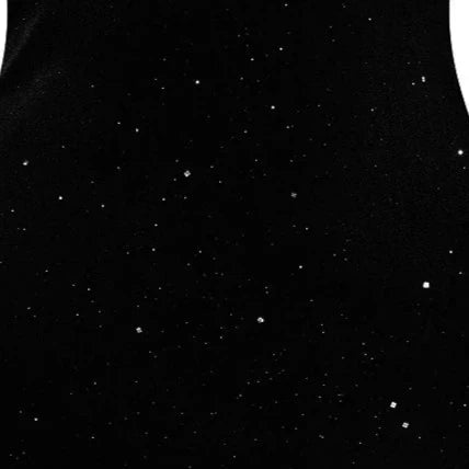 Black Glitter Sparkle Deep V Cap Sleeve Bodycon Ruched Waist Wiggle Dress
