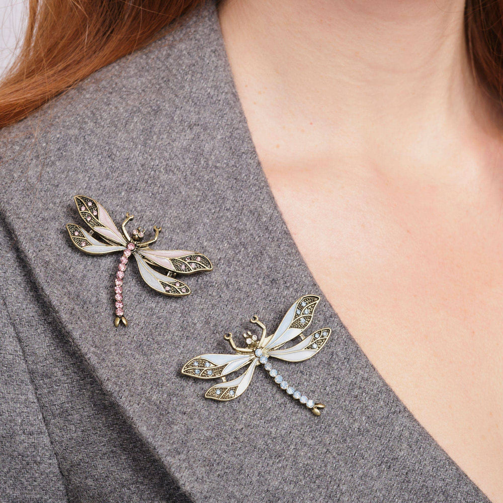 Dragonfly Brooch Duck Egg Green - Pretty Kitty Fashion