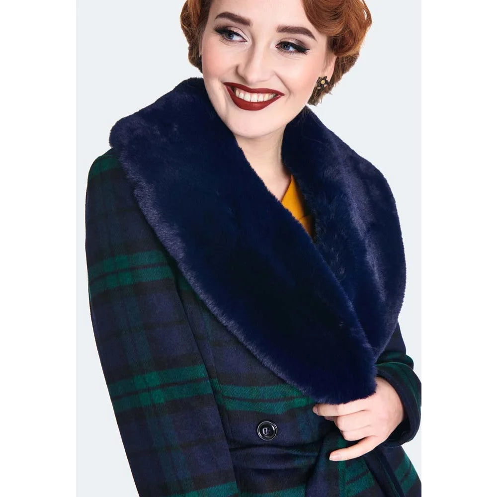 Tartan sales fur coat