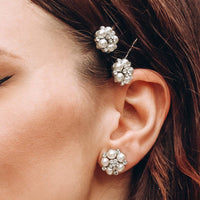 Audrey Hepburn Vintage Style Bridal Pearl Studs Earrings - Pretty Kitty Fashion