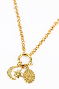 Gold Celestial Charm Pendant Necklace - Pretty Kitty Fashion