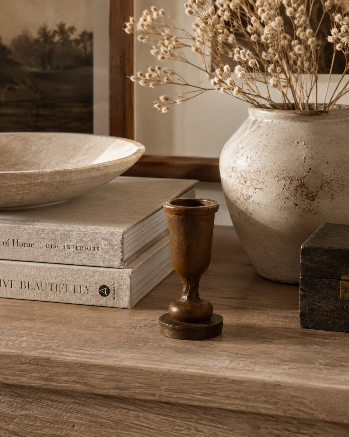 Rust Finish Iron Candlestick